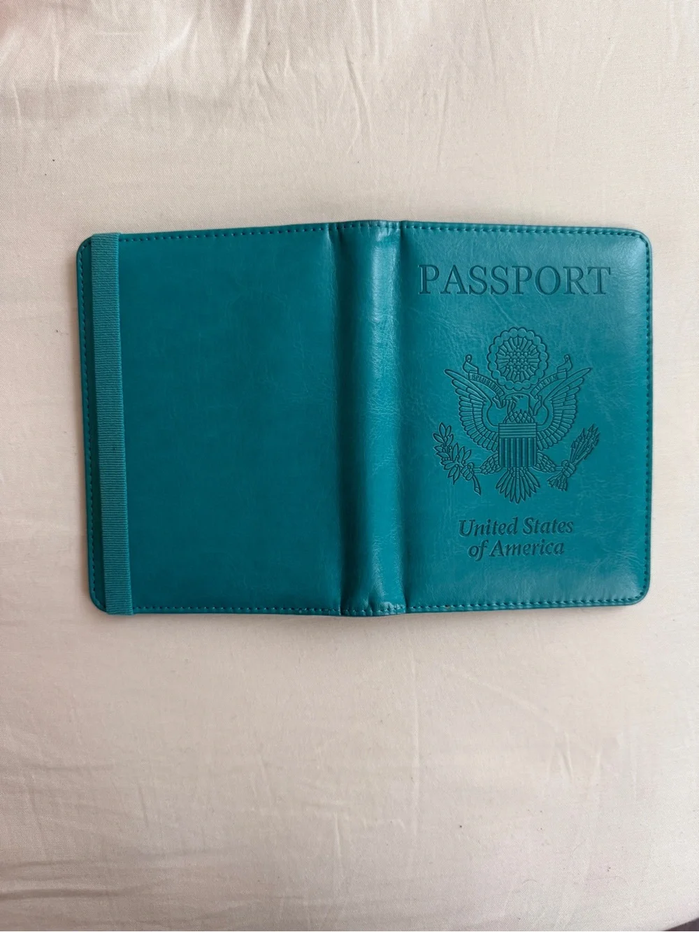 Teal 100% leather Passport Cover Travel Wallet